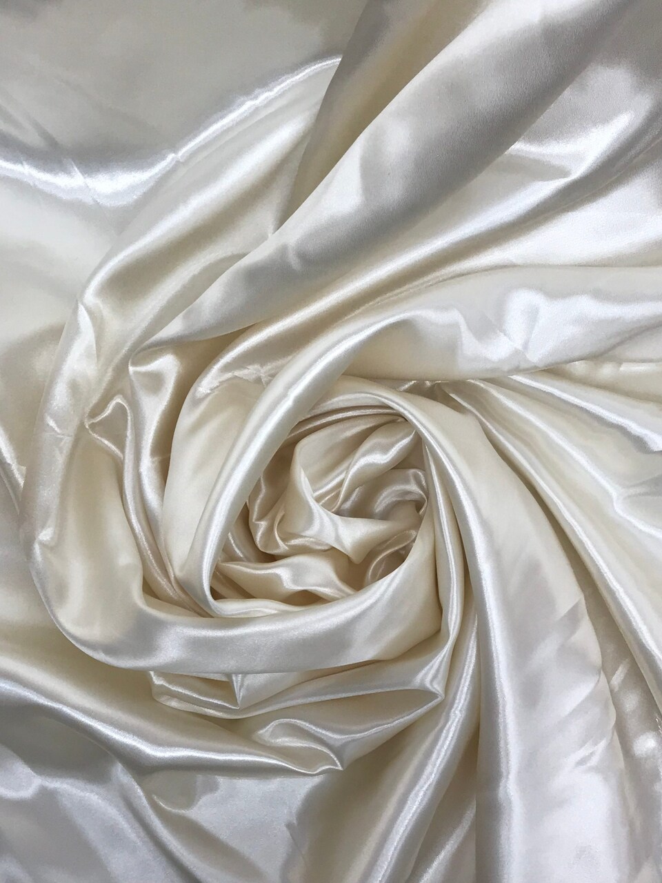1 Yard Ivory Lightweight Satin Fabric Polyester Smooth Lustrous 58″-60″ Width
